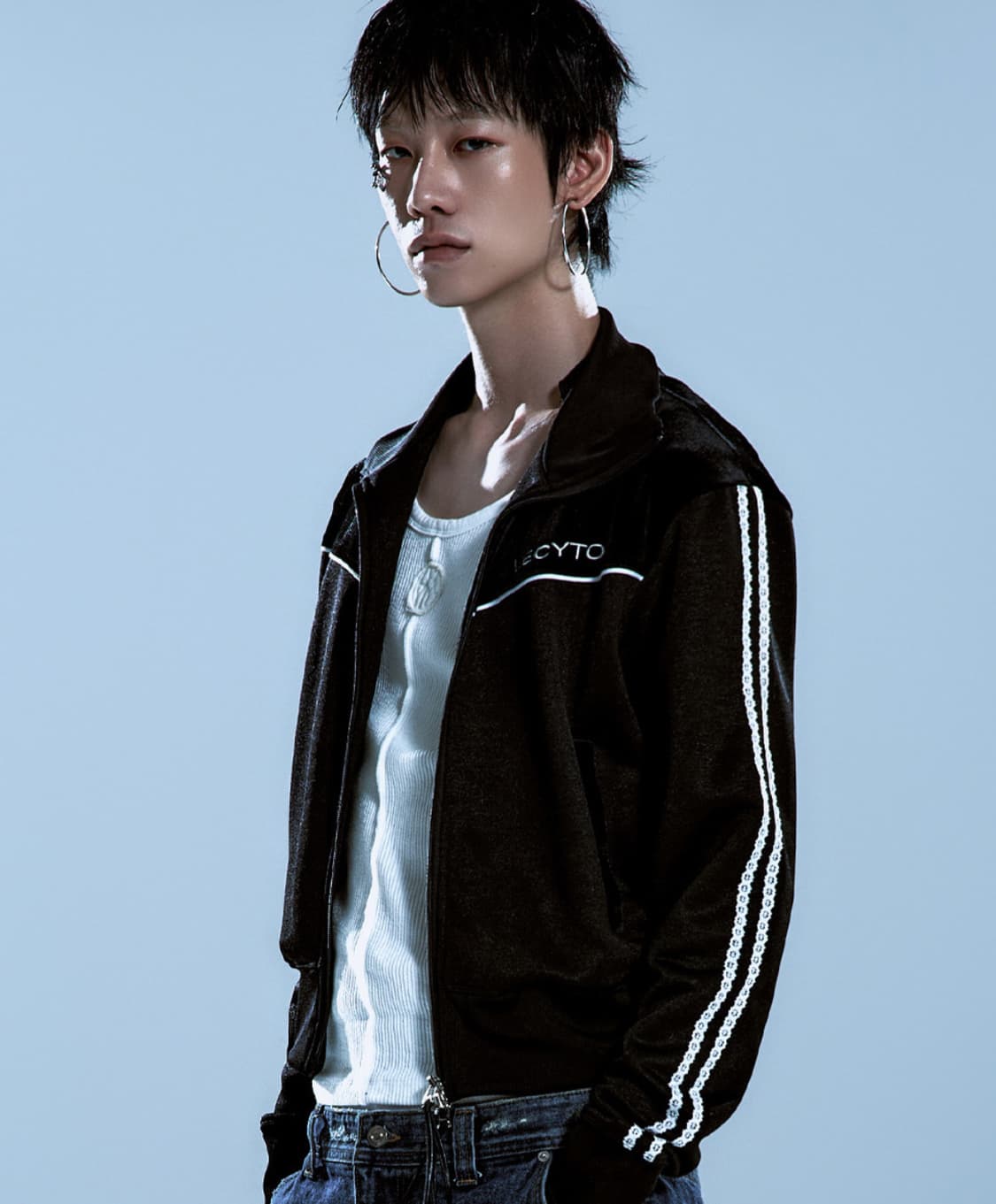 Piping Line Track Zip Up Jacket_[Black] 상품이미지2