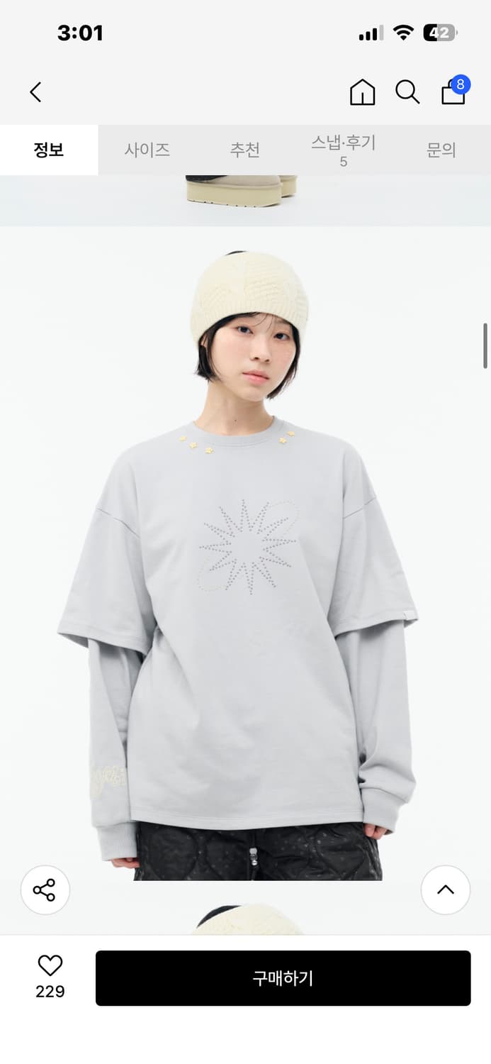 뚜오미오 STAR STUD LAYERED LONG SLEEVES 상품이미지1