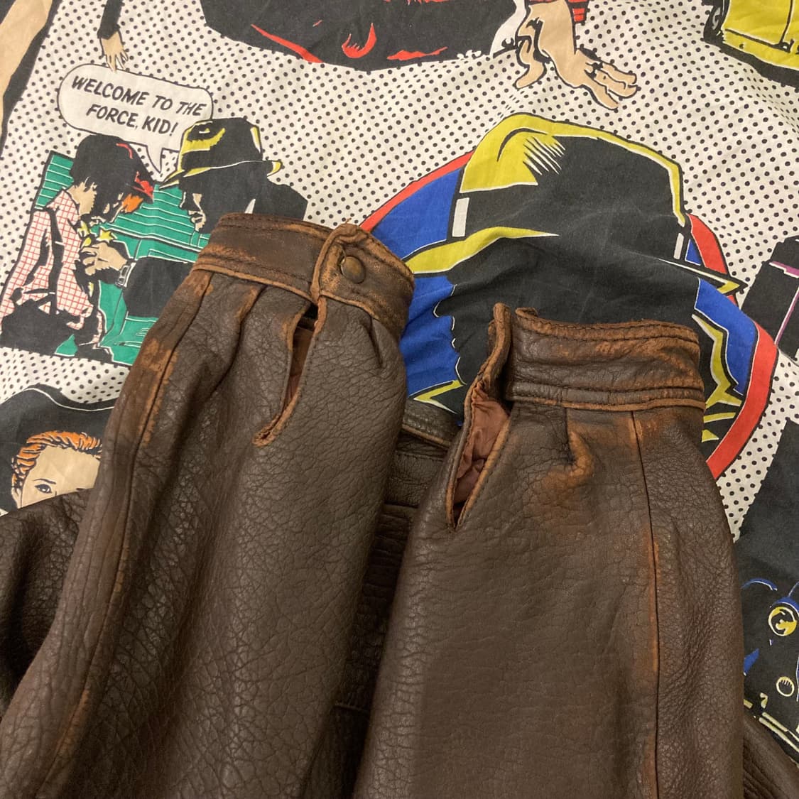 80s~90s 일본 빈티지 a2 a-2 양가죽 레더자켓 상품이미지3