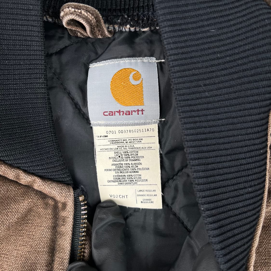 빈티지 칼하트 퀄팅 베스트 체스트넛 상품이미지4