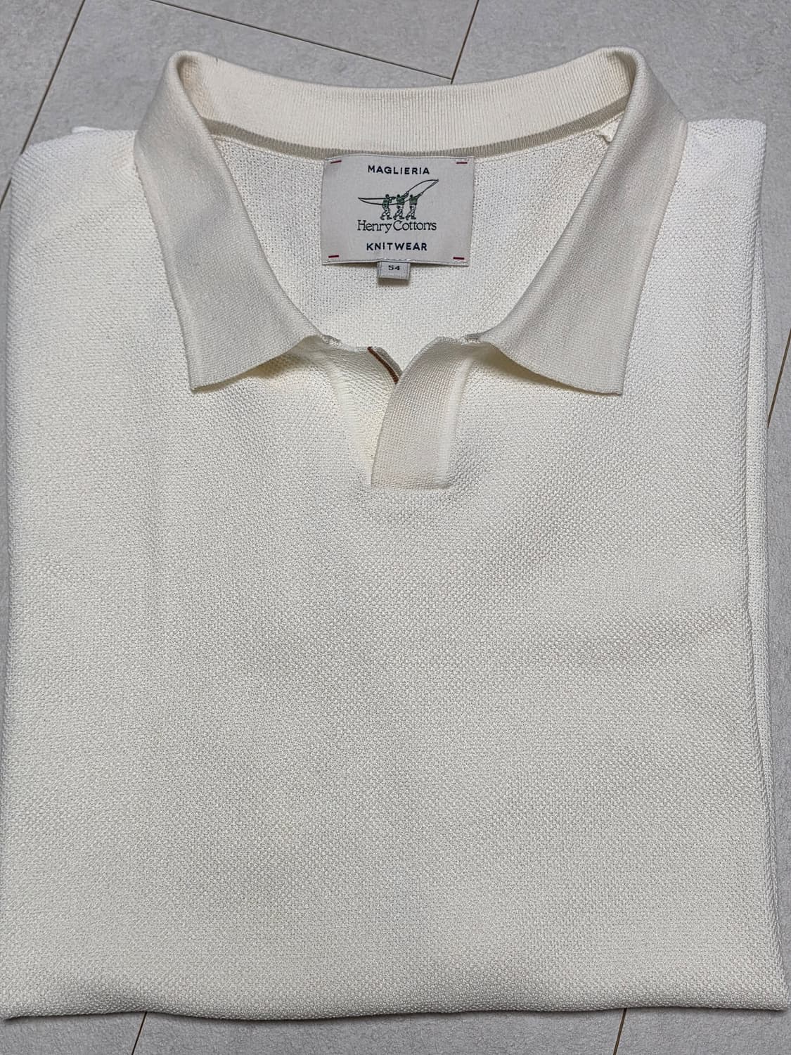 헨리코튼 니트웨어 아이보리 폴로셔츠 54사이즈 XL사이즈 상품이미지2