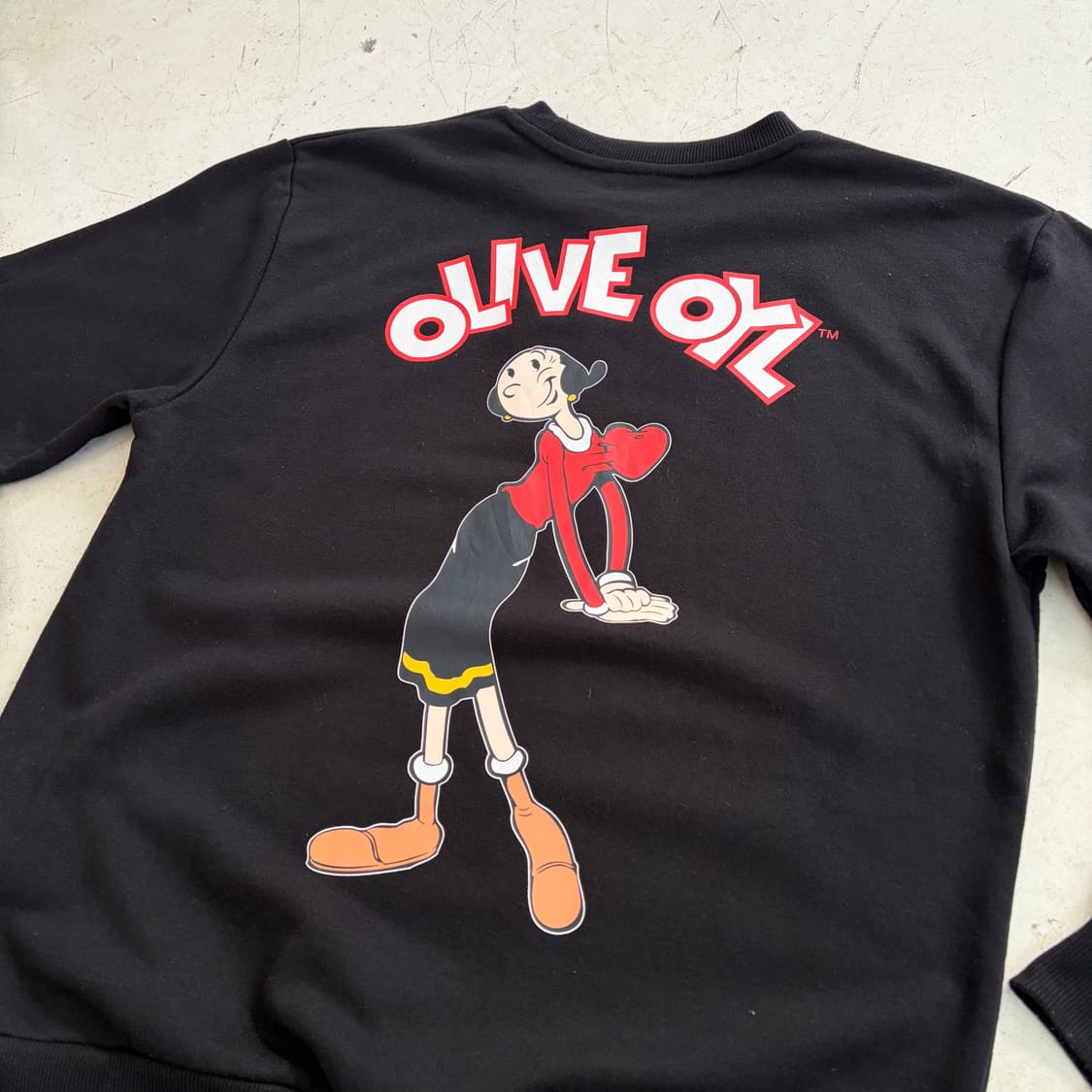 POPEYE 뽀빠이 오피셜 올리브 오일 빈티지 스웻셔츠 XL 상품이미지8