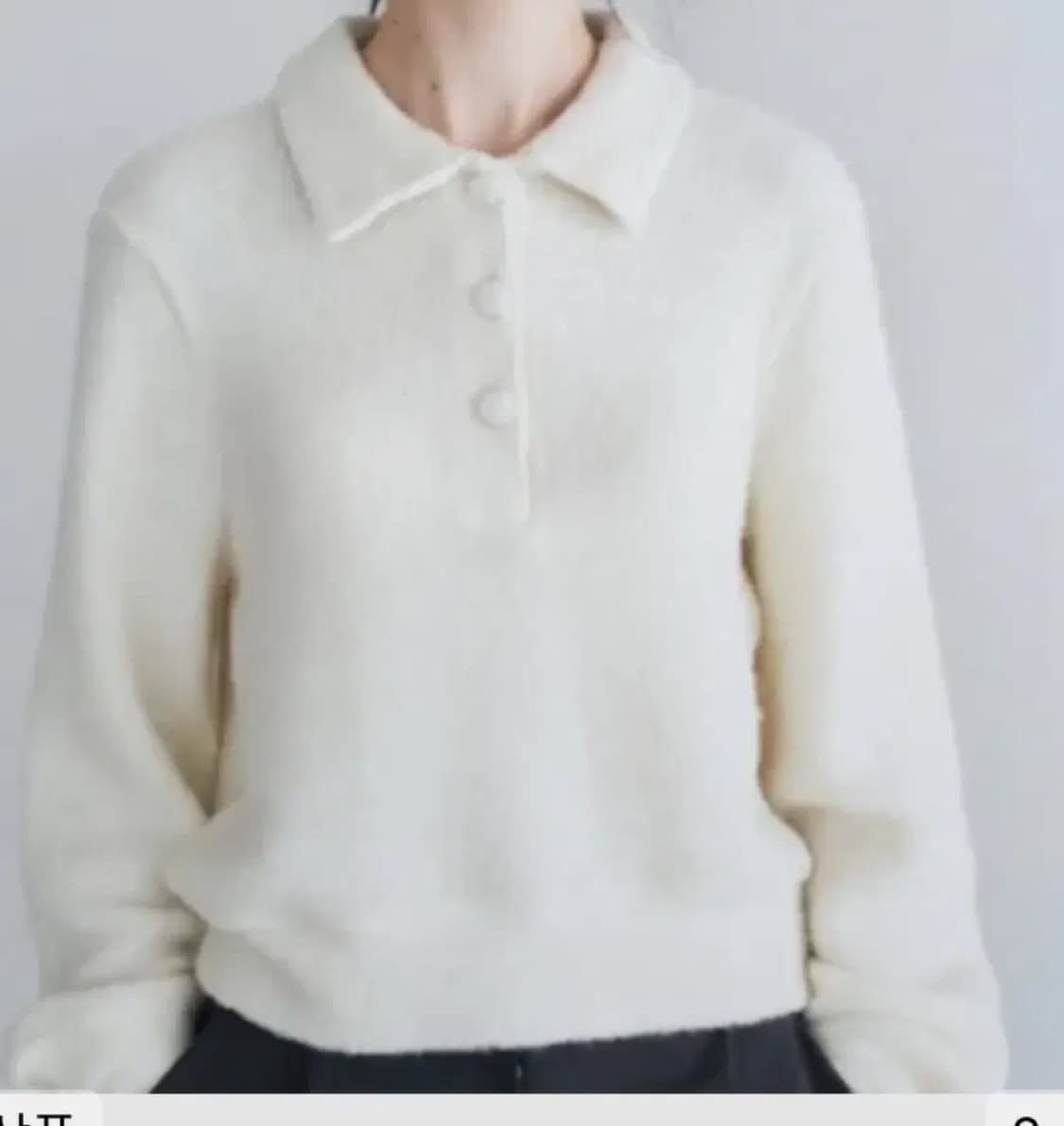 라티젠 LTG7 COLLAR SOFT TOP 크롭 니트 아이보리 상품이미지1