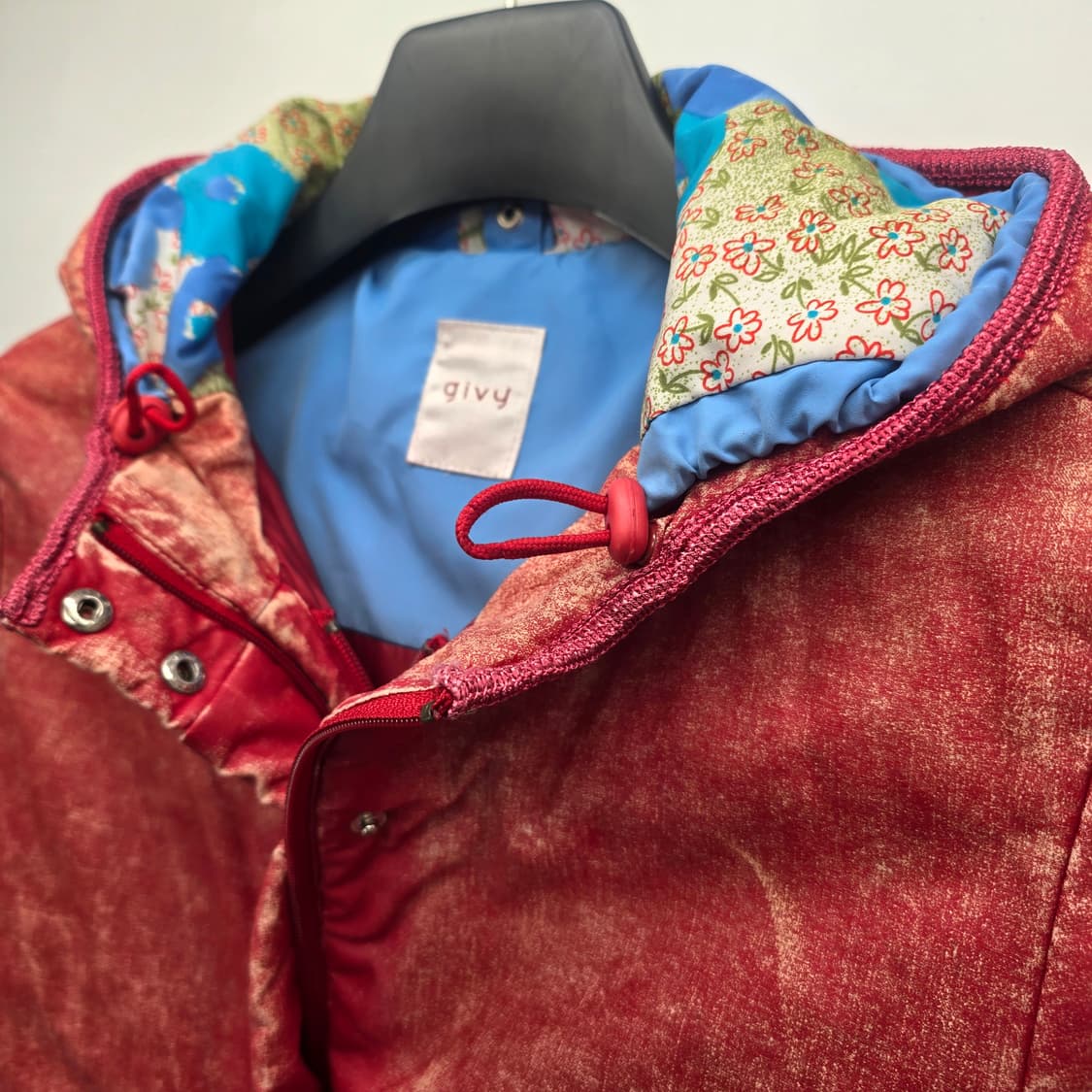 givy 레드 빈티지 후드 패딩 자켓 상품이미지4