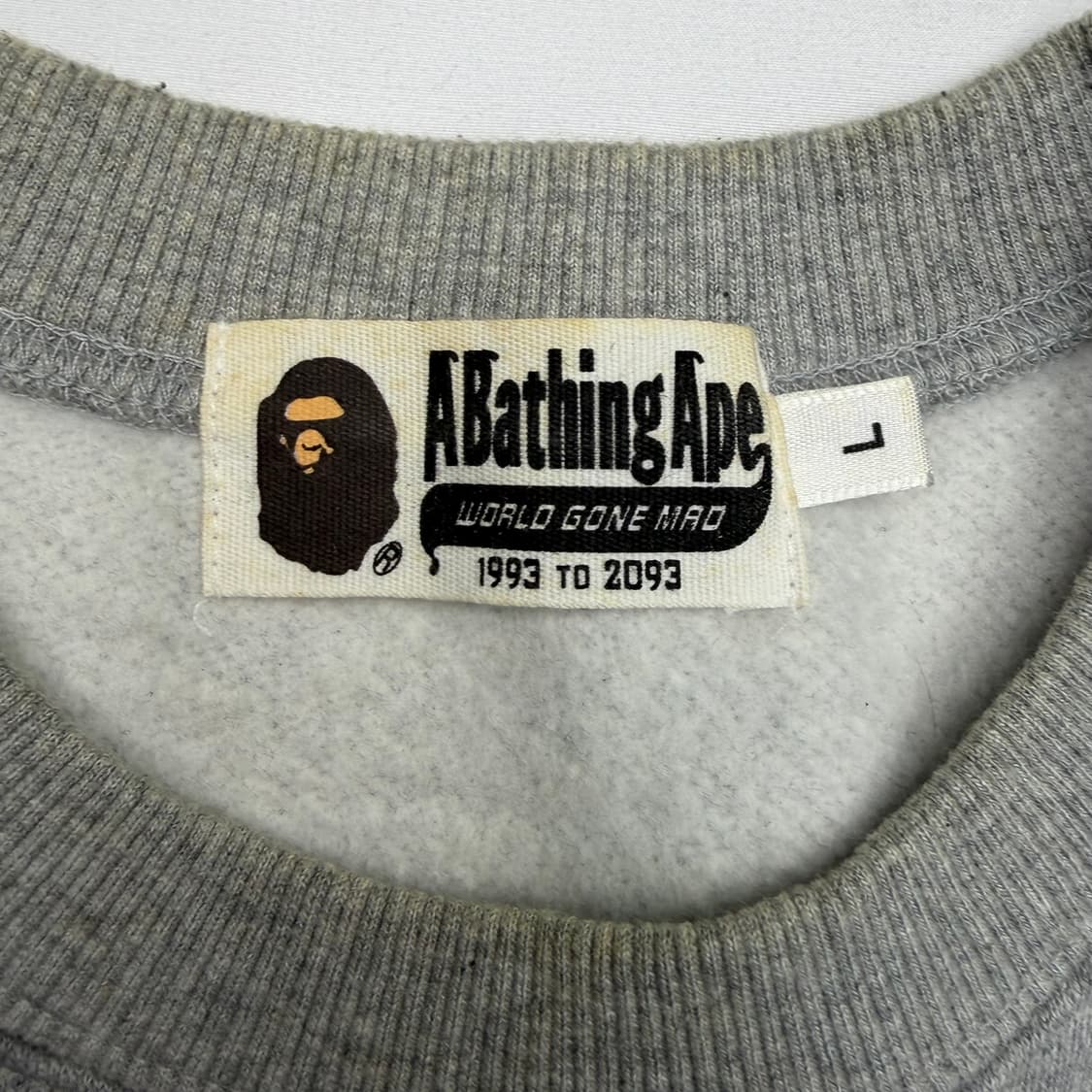 베이프 빅 에이프 헤드 그레이 스웻셔츠 L 상품이미지7