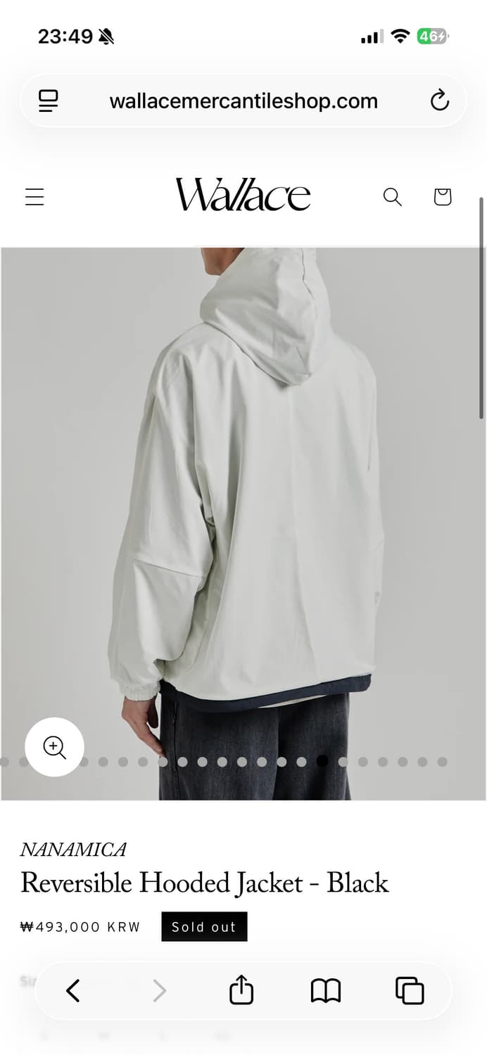 24FW 나나미카 리버시블 ooal 후드 마운틴 자켓 블랙 상품이미지6