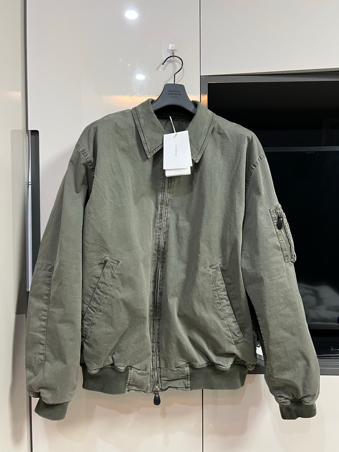 브라운야드 워시드 탱커 자켓 올리브_5사이즈 상품이미지1