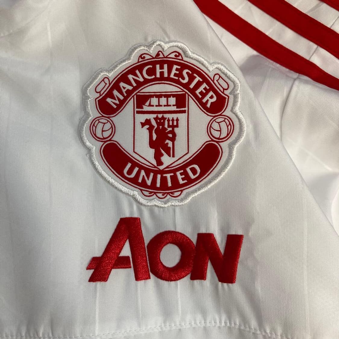 대장급 아디다스 15-16 맨유 올웨더 자켓 화이트 레드 상품이미지4