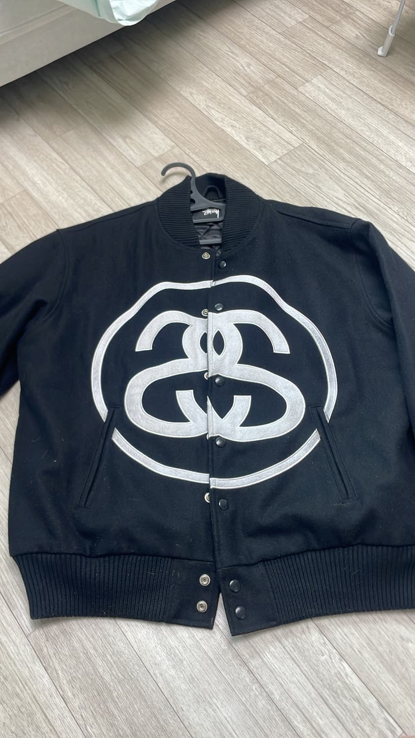 스투시SS링크 바시티 자켓 블랙 상품이미지1