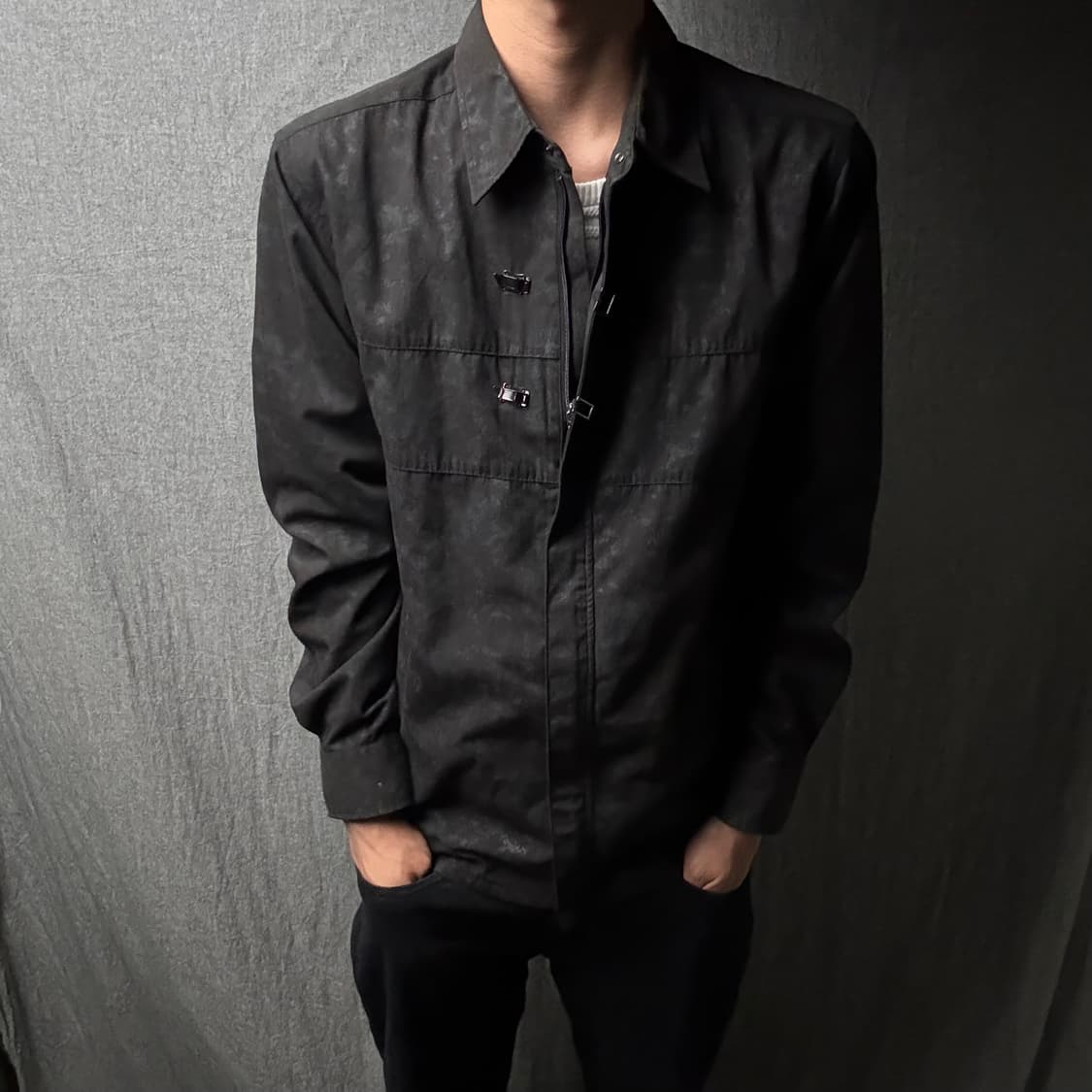 OMKOS 버클 셔츠 집업 상품이미지2