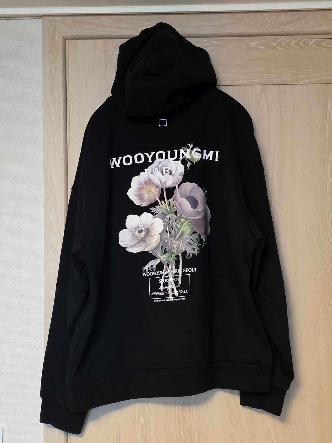 [ 52사이즈 ] 우영미 플라워 백로고 후드티 상품이미지6