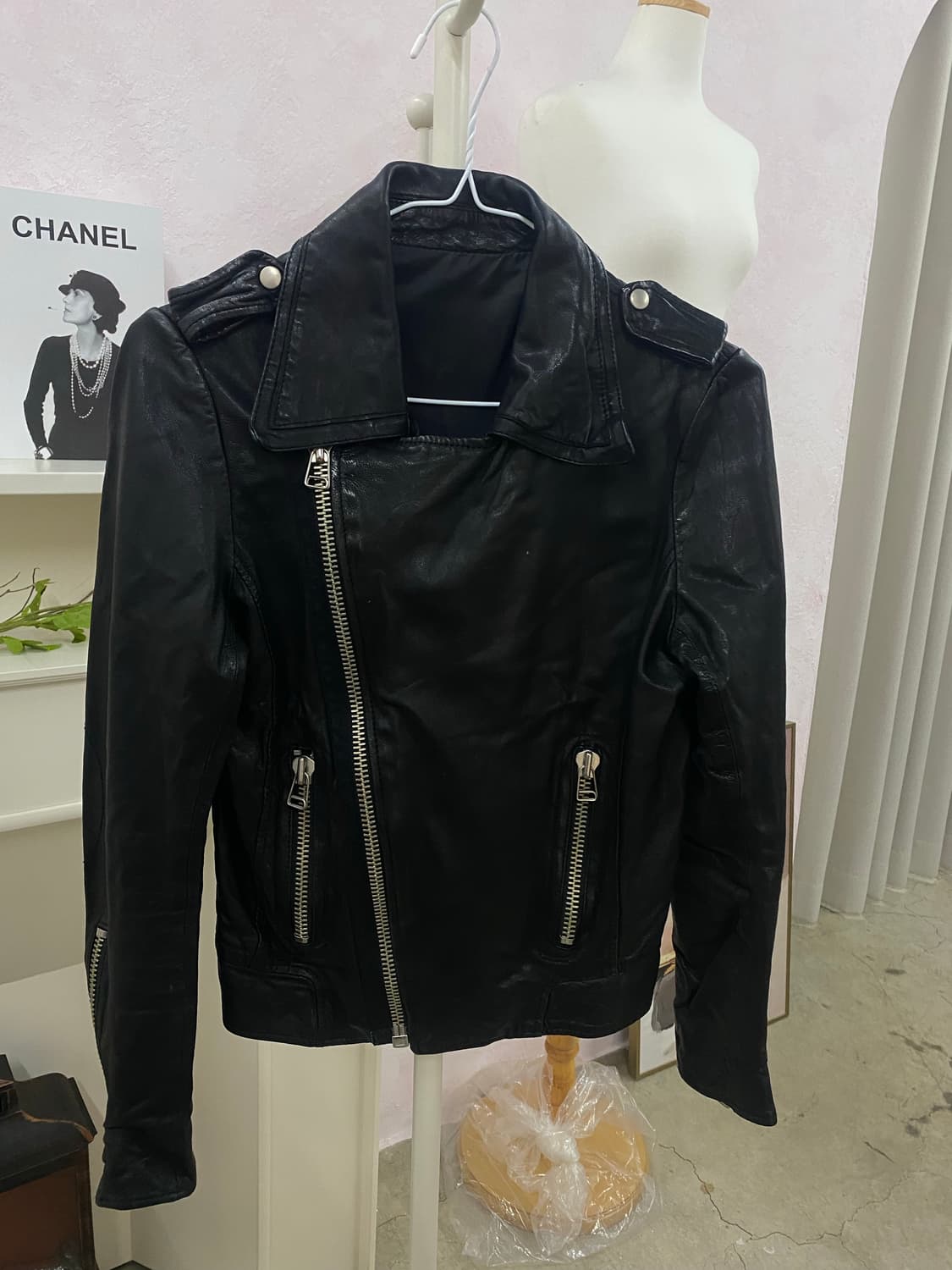 리얼 양가죽 여성 라이더 가죽 자켓 상품이미지1