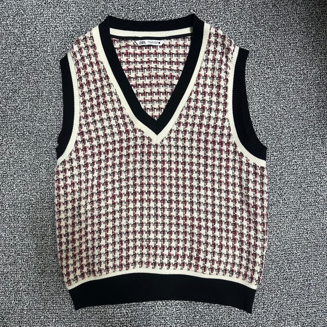 (L) 자라 트위드 니트 조끼 베스트 상품이미지1