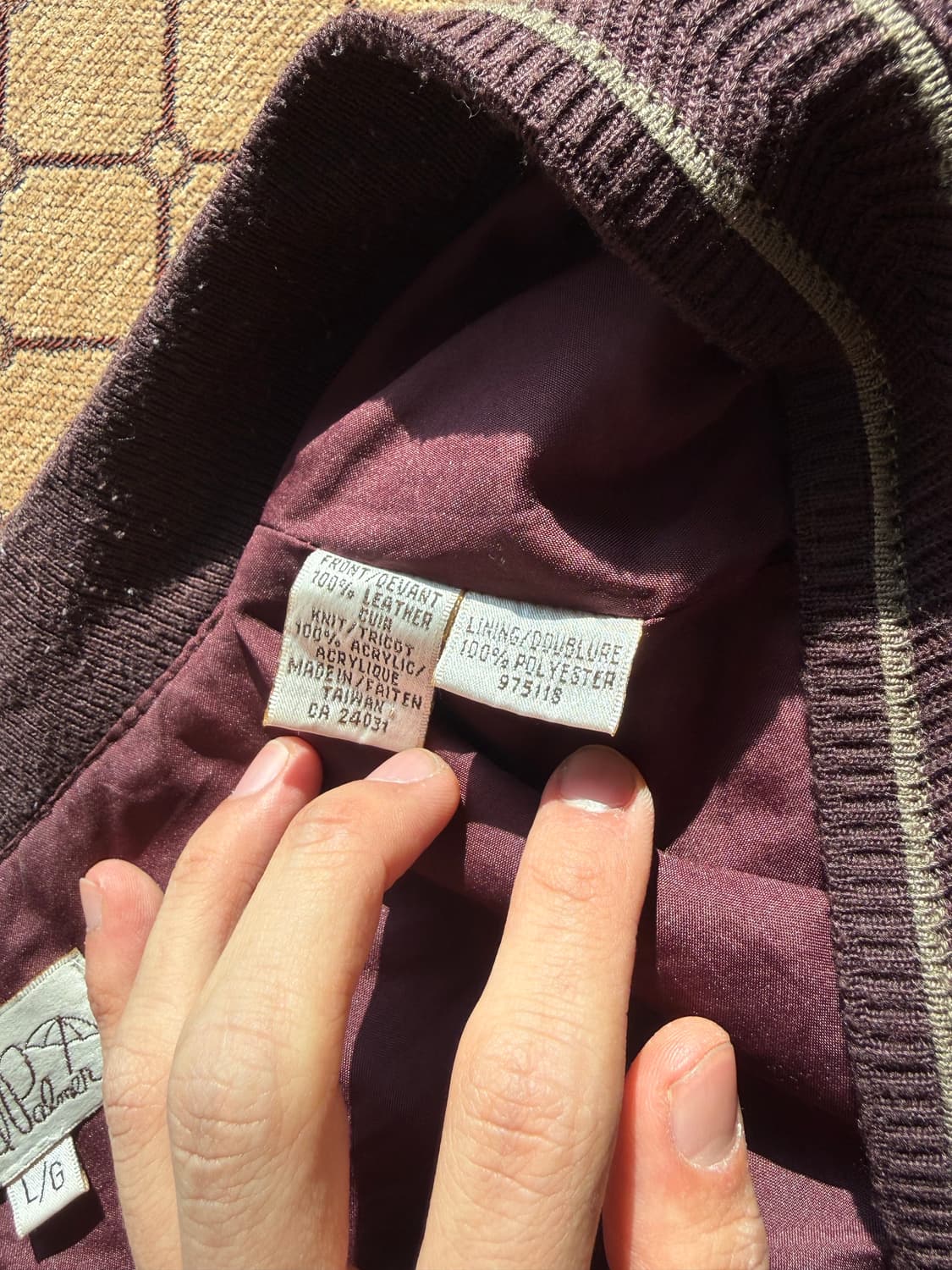 빈티지 버건디 레터 가디건 상품이미지4