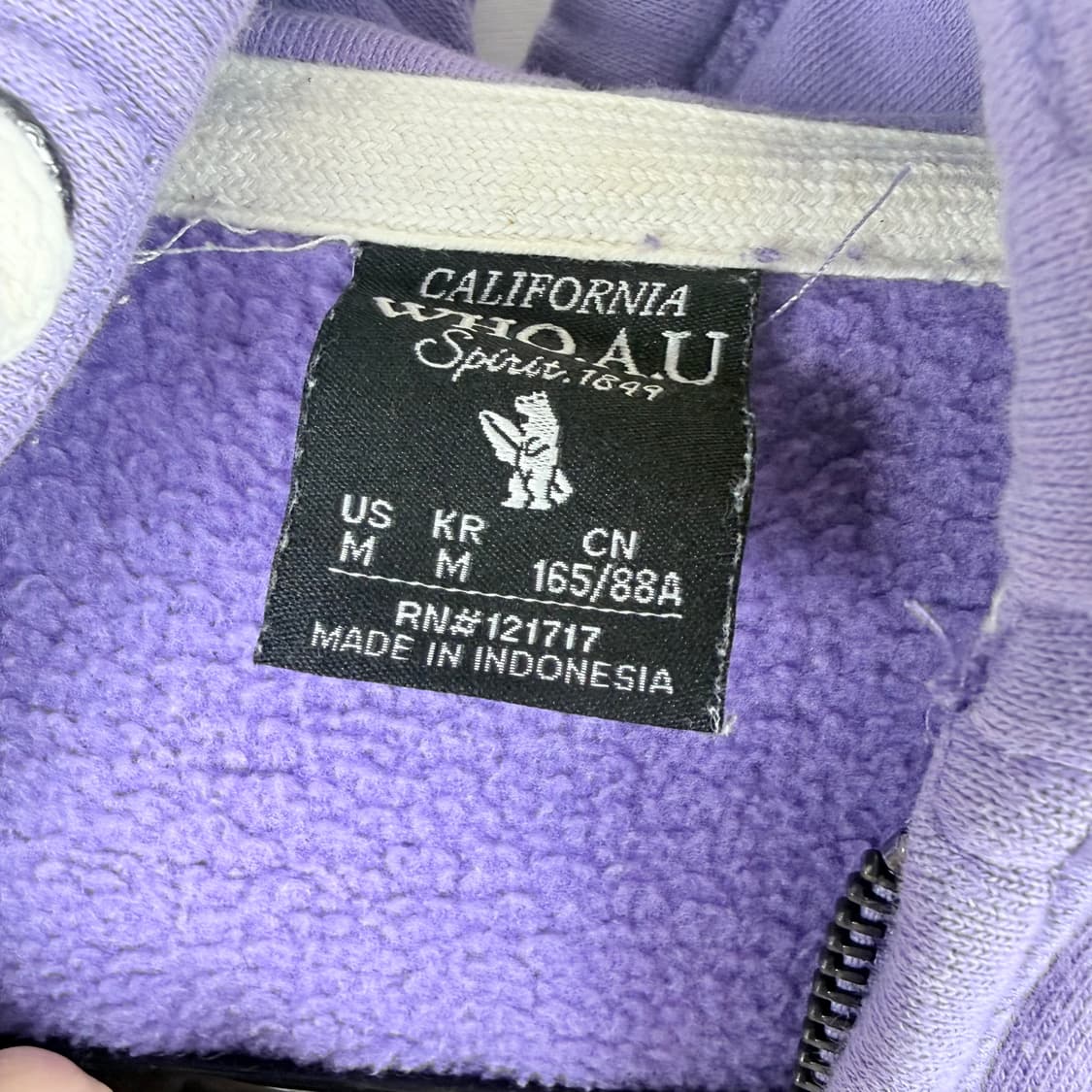 (M) 후아유 패치로고 후드집업 연보라 상품이미지5