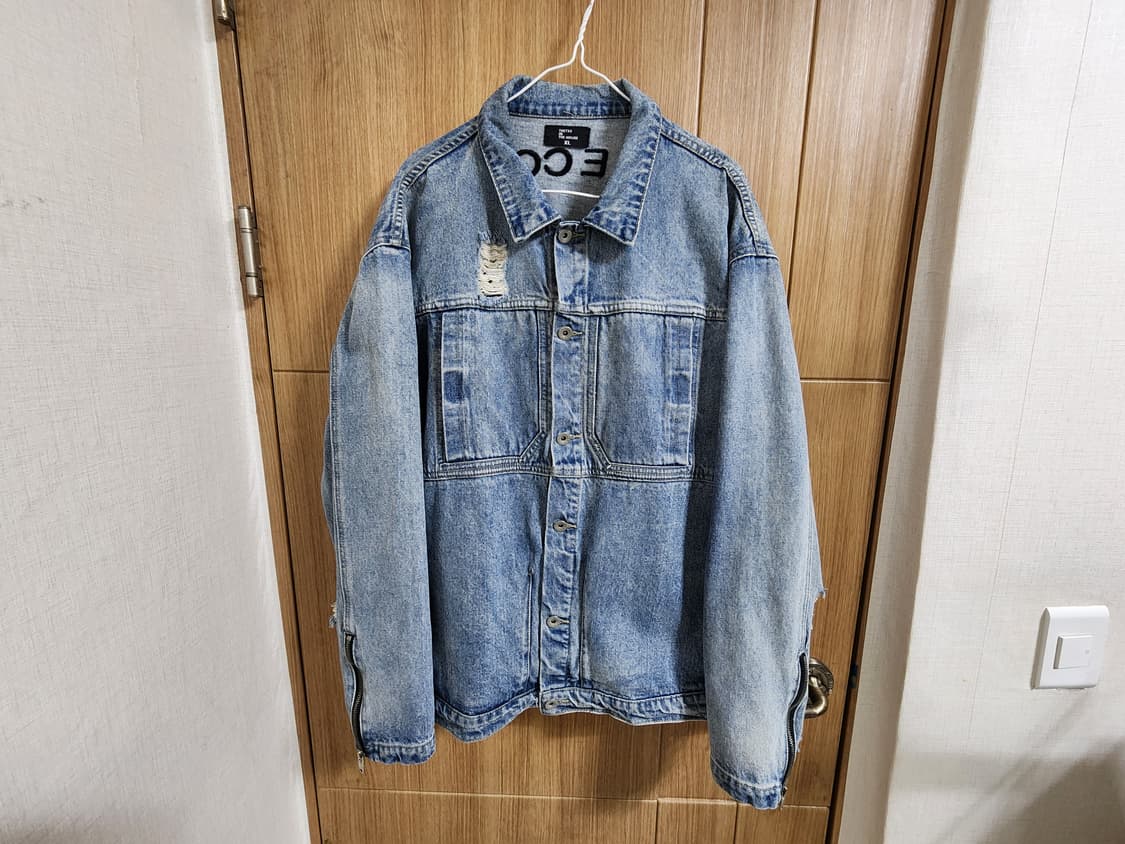 (XL)빈티지 자수 데님 자켓 상품이미지1