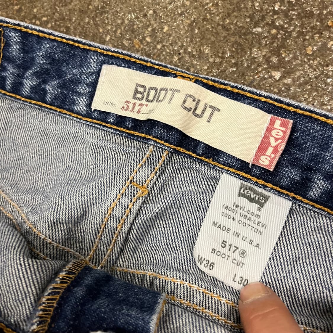 00s USA 리바이스517 데님 부츠컷 (34“) 상품이미지5