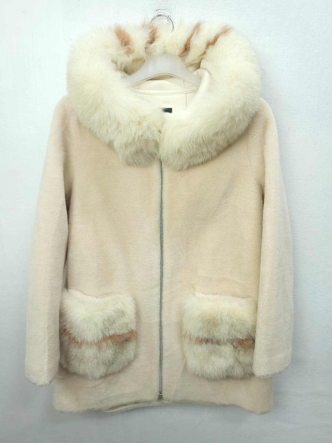 A&D Atelier 천연양털 사가폭스털 후드코트 55 S 새제품 상품이미지2