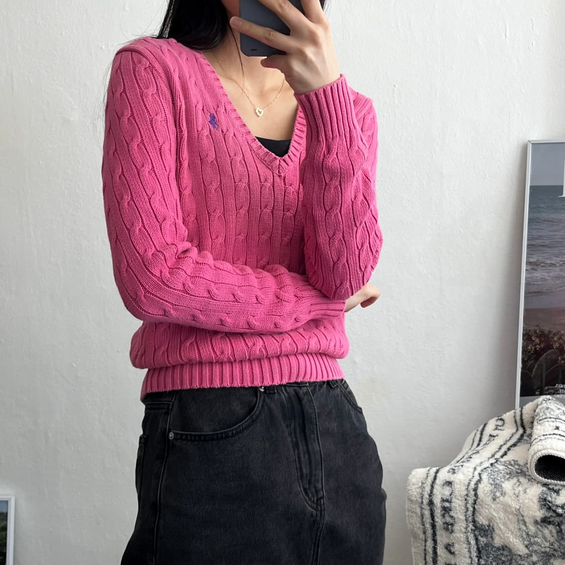 M) 폴로케이블니트 A0618 상품이미지2