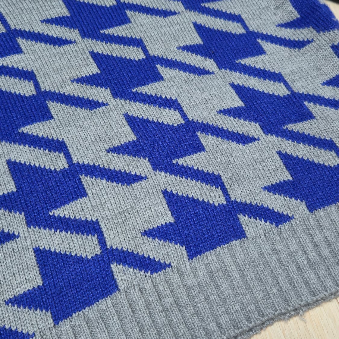 S) Mixxo 하운드투스 울혼방 체크 니트 상품이미지4