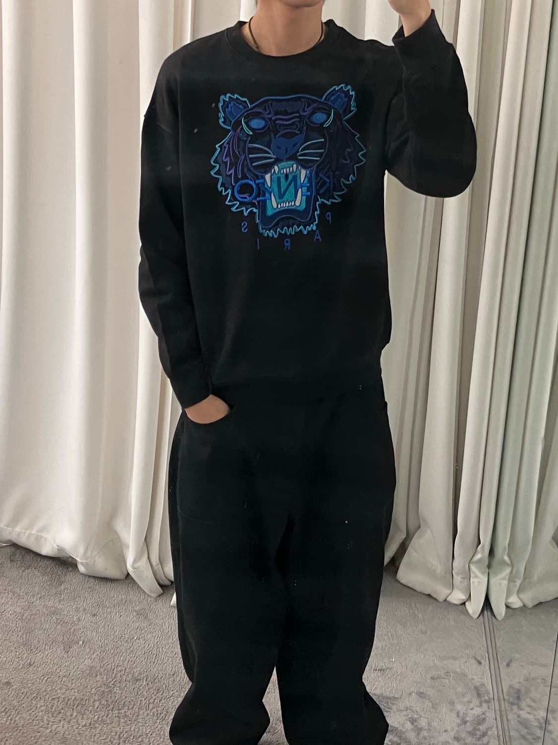 KENZO 겐조 블랙 타이거 스웨트셔츠 XL  상품이미지6