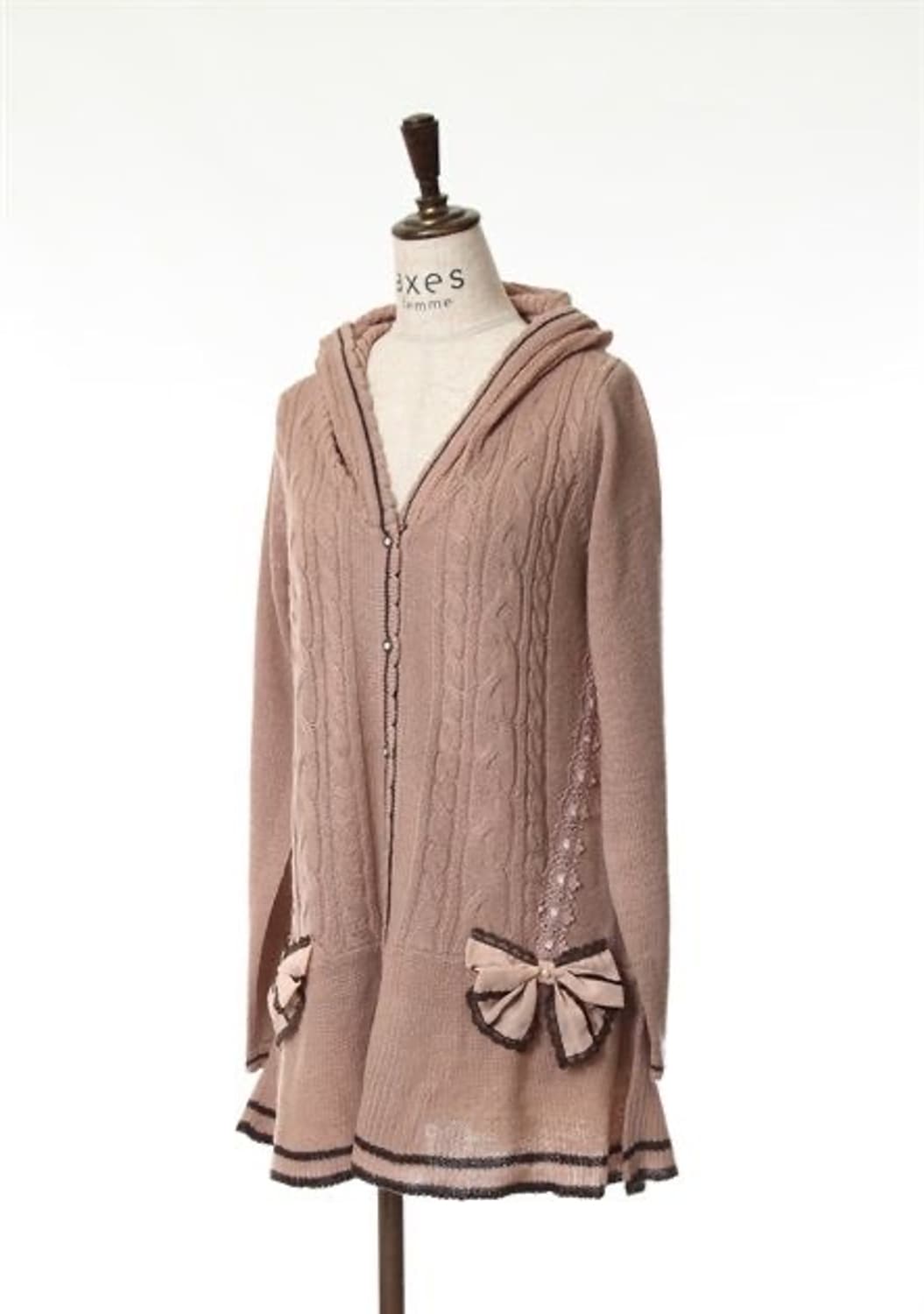 엑시즈팜 라떼가루 리본 가디건 원피스 리즈리사트랄라라디어리 상품이미지1