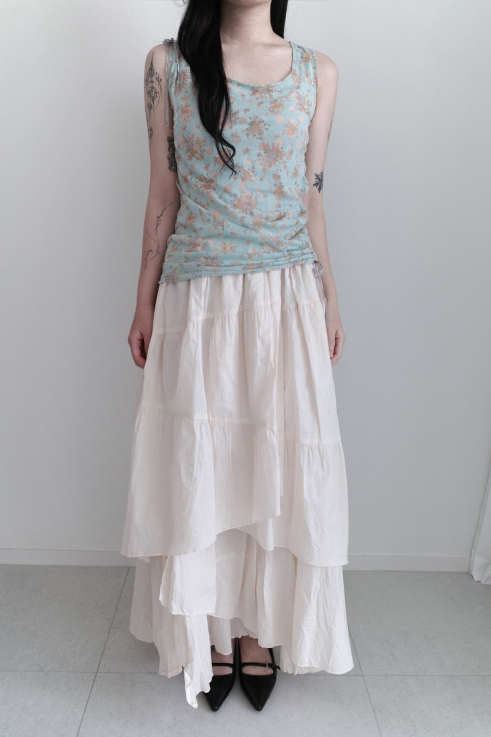 shirring cancan skirt  상품이미지5
