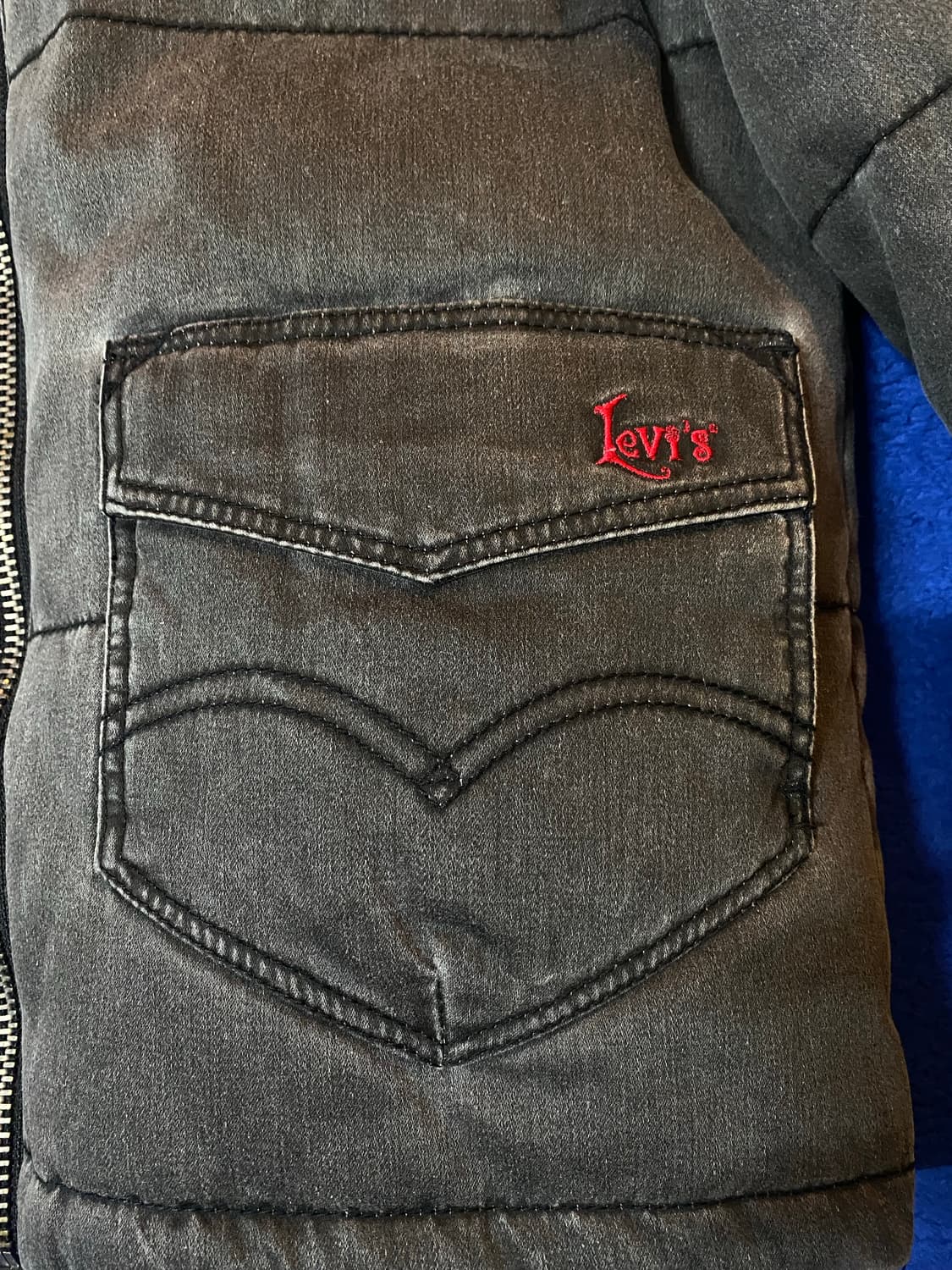 Levi's 리바이스 데님 후드 퍼 패딩 점퍼 상품이미지7