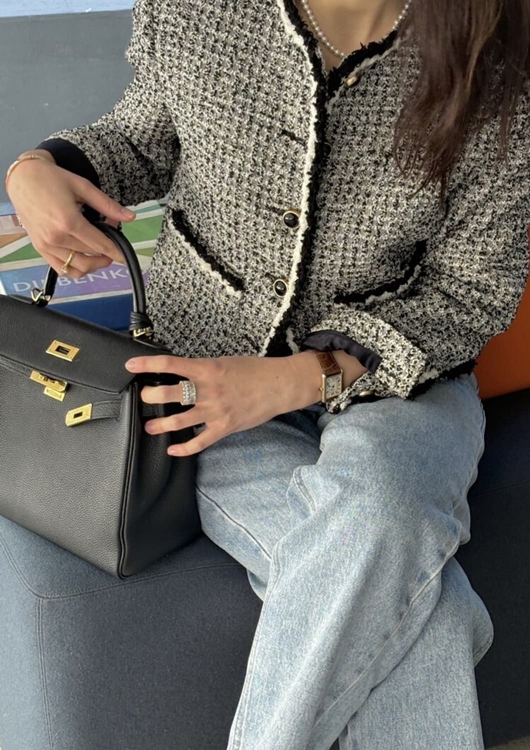 [새상품] 아뜰리에 드 쎄모먼 Juilette 트위드 자켓 36 상품이미지1