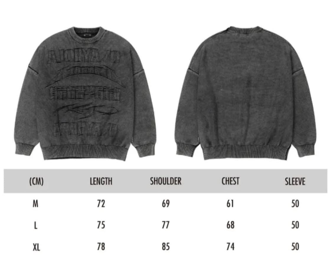 Five AJO Logos Washed Sweater [Black] 상품이미지2