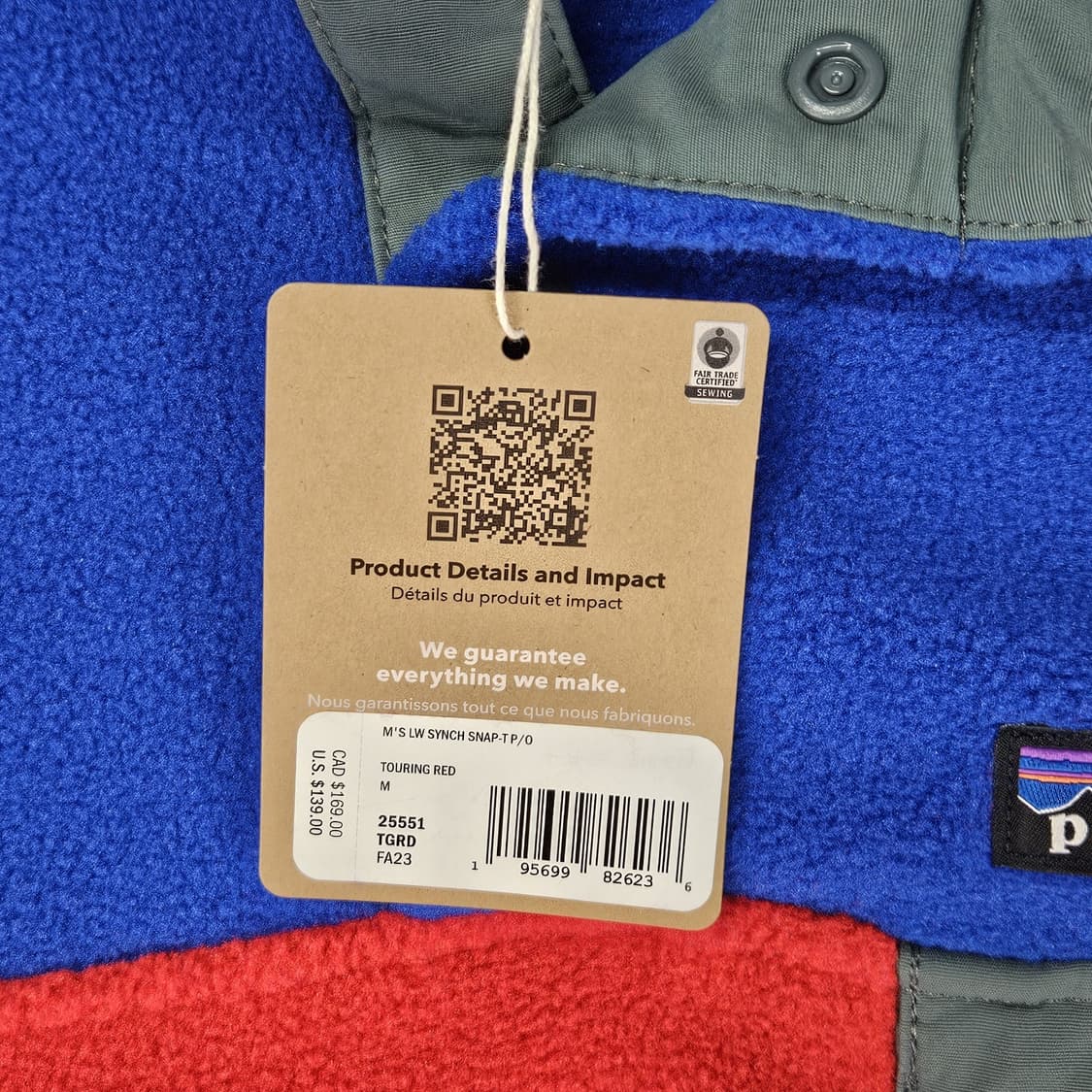 23FW 파타고니아 신칠라 스냅-T 블루/레드/그레이 상품이미지5