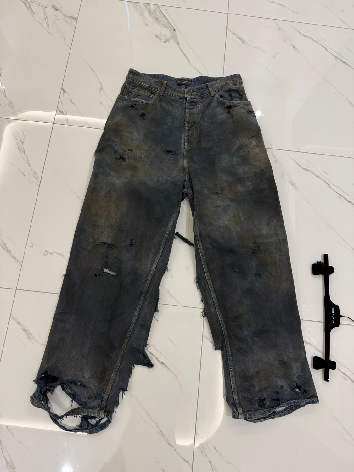 [M] 발렌시아가 슈퍼 디스트로이드  오션블루 배기 데님팬츠 상품이미지3