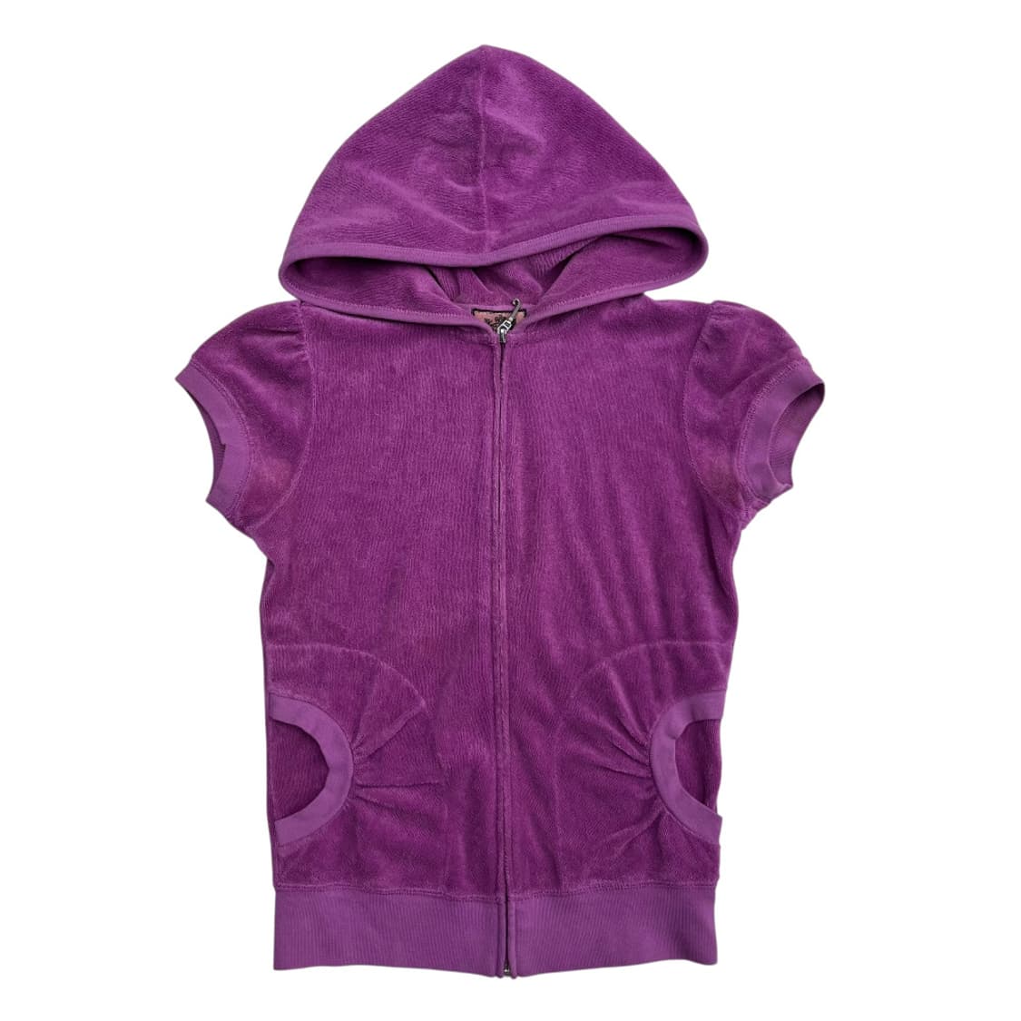 쥬시꾸뛰르 퍼플 테리 반팔 후드집업 상품이미지2