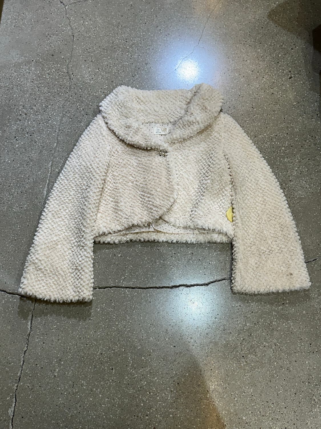 VINTAGE 빈티지 아이보리 크롭퍼자켓💯 상품이미지3