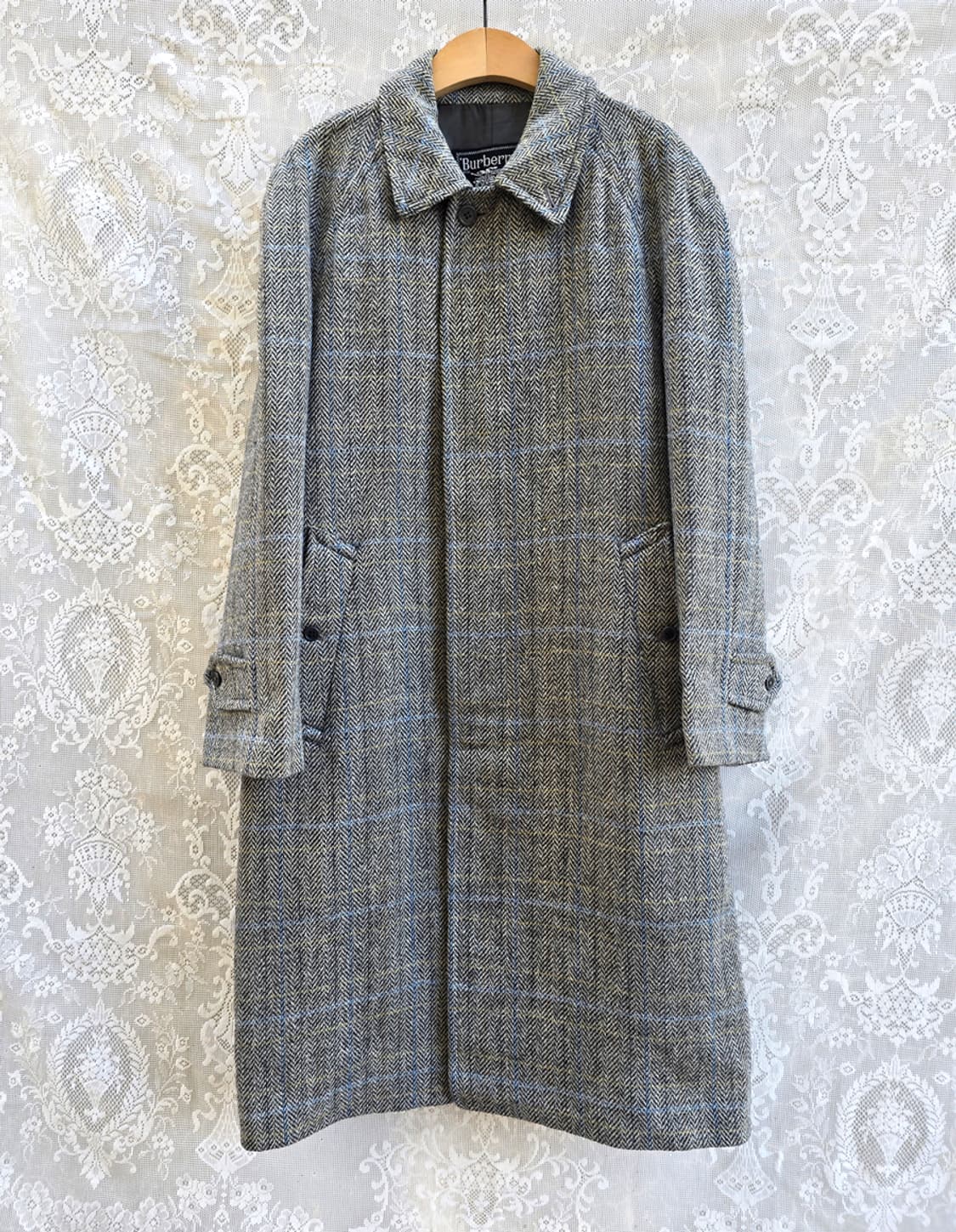 90s 버버리 아일리쉬 트위드 발마칸 코트 상품이미지1