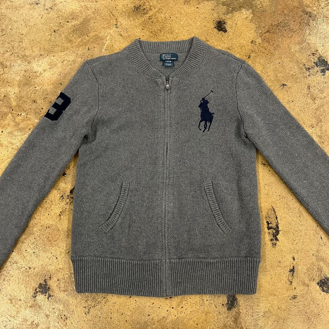 폴로 랄프로렌 그레이 니트 집업 빅포니 상품이미지3