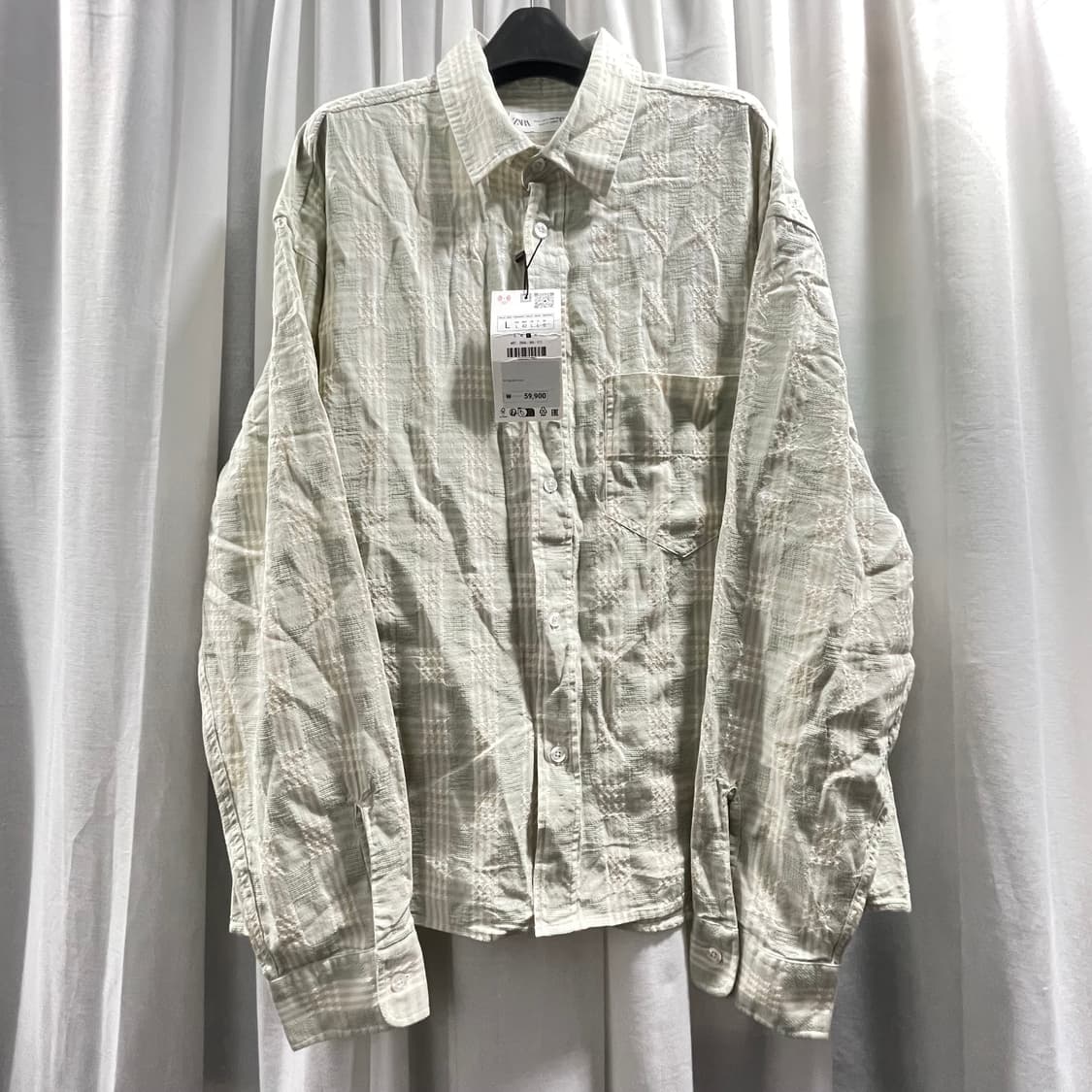 자라/ 자카드 체크 셔츠/ L 상품이미지8