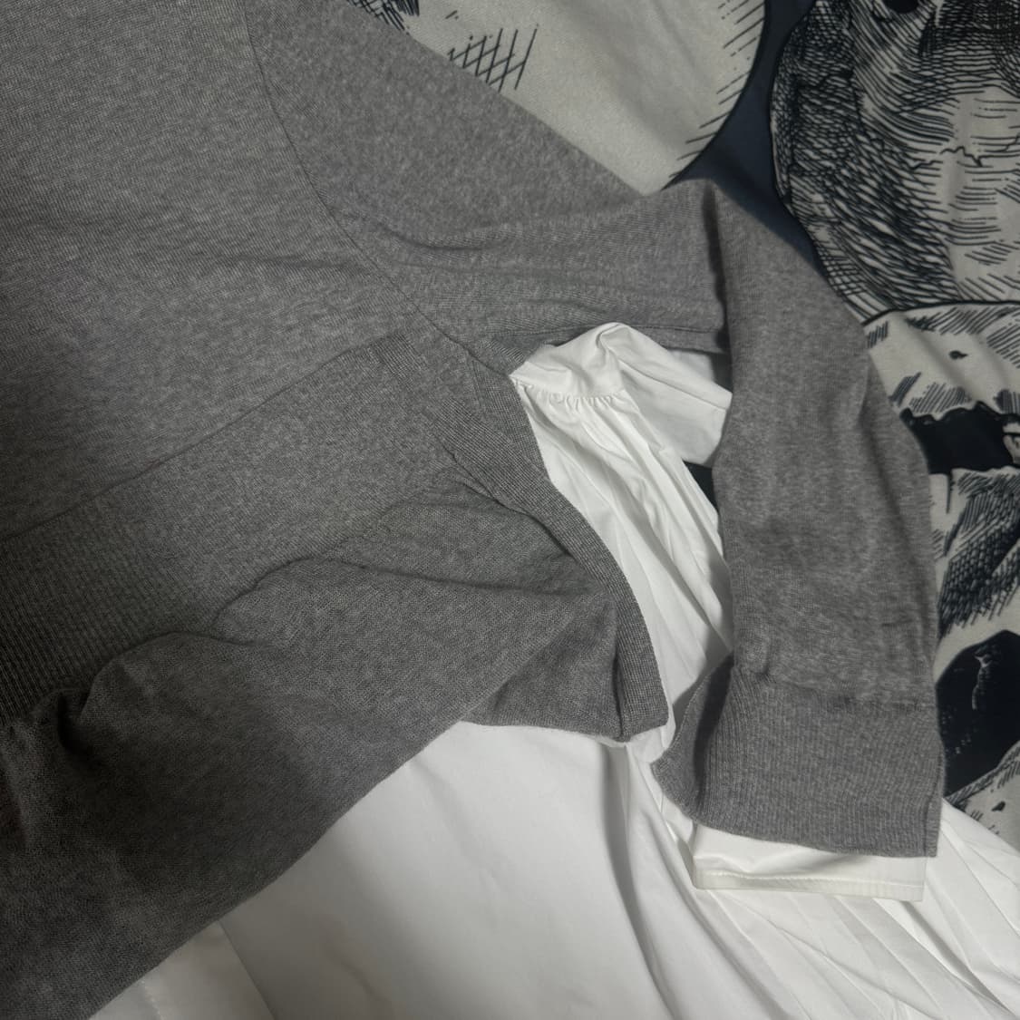 준지 레이어드 스웨터 울 니트 셔츠드레스 프리사이즈  상품이미지6