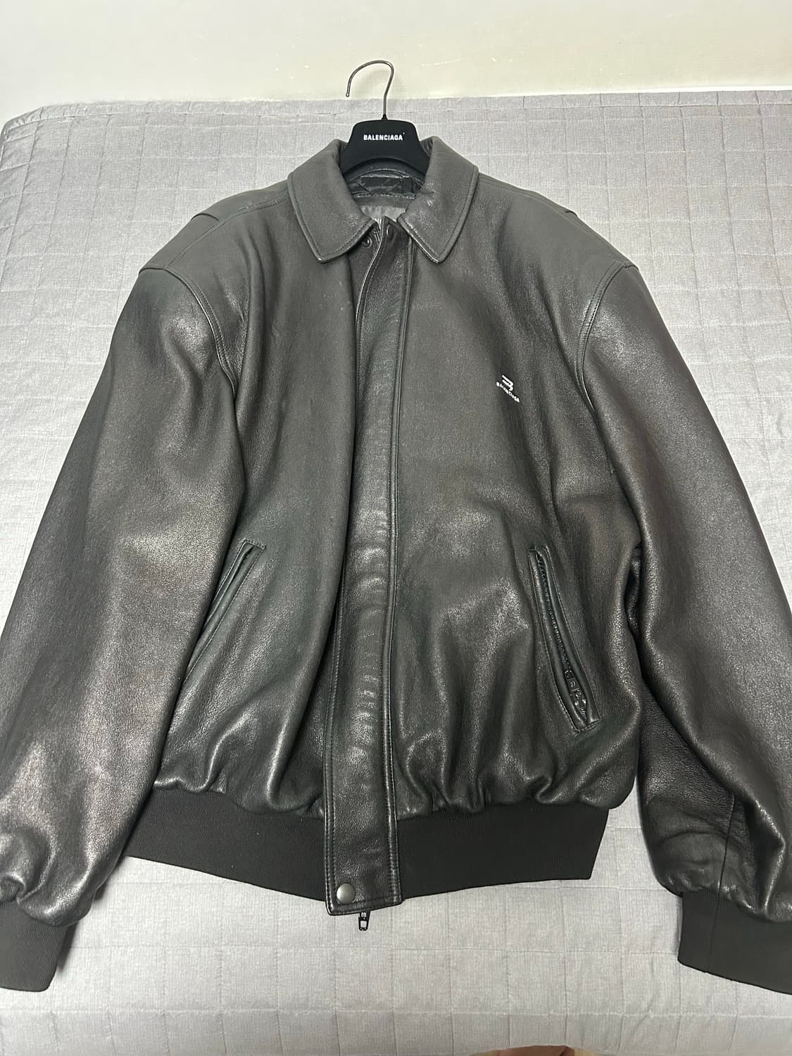 [M] 발렌시아가 레더 택시 블루종 자켓 상품이미지1