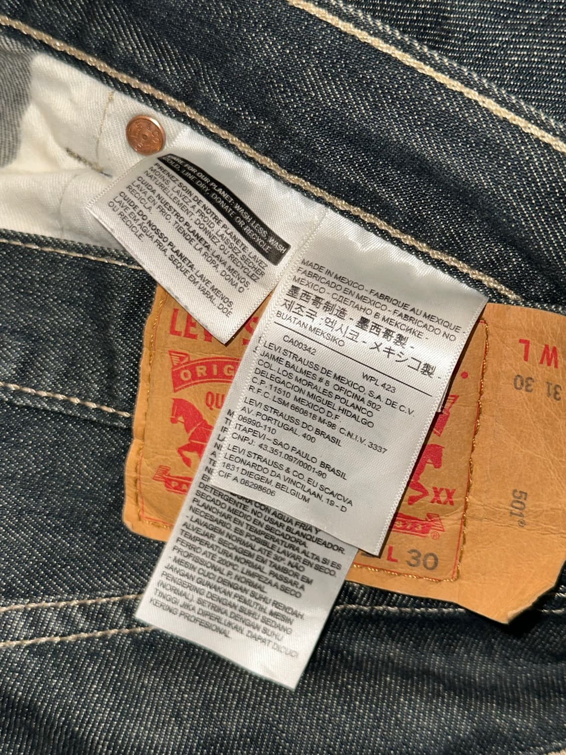 Levis 501 W31 L30 멕시코 생산 제품 상품이미지3