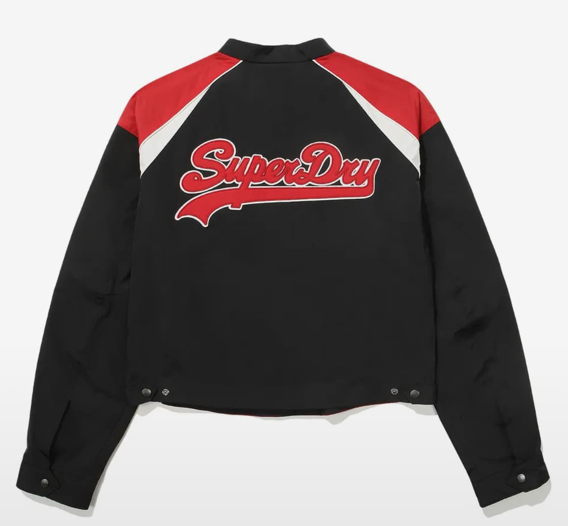 슈퍼드라이 나일론 레이싱 크롭 자켓 레드 상품이미지2