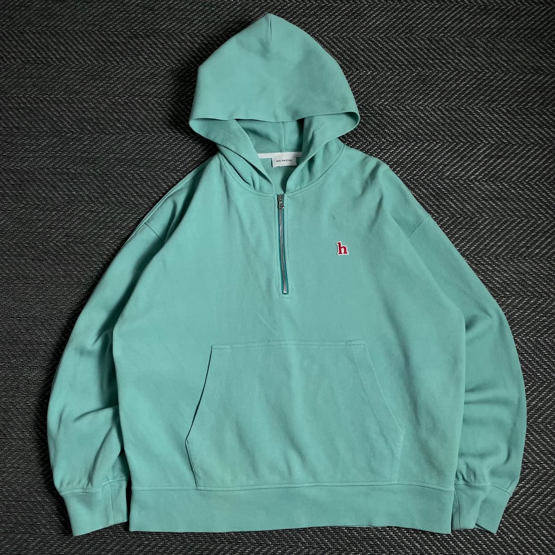 Hazzys 자수로고 아노락 후드 하프 반집업 민트 y 4882 상품이미지2