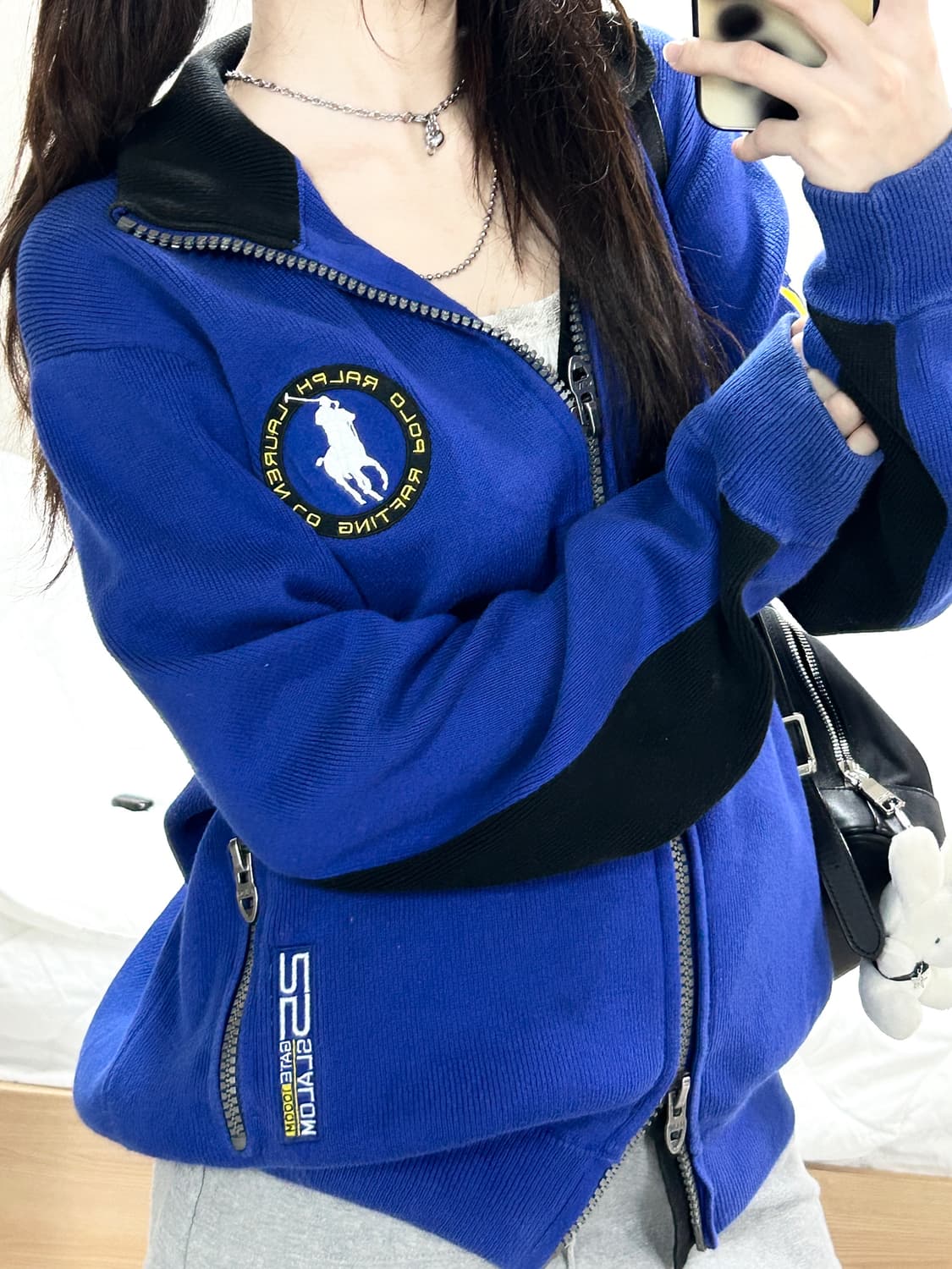 폴로 K1 카약 코발트블루 투웨이 니트집업 상품이미지1