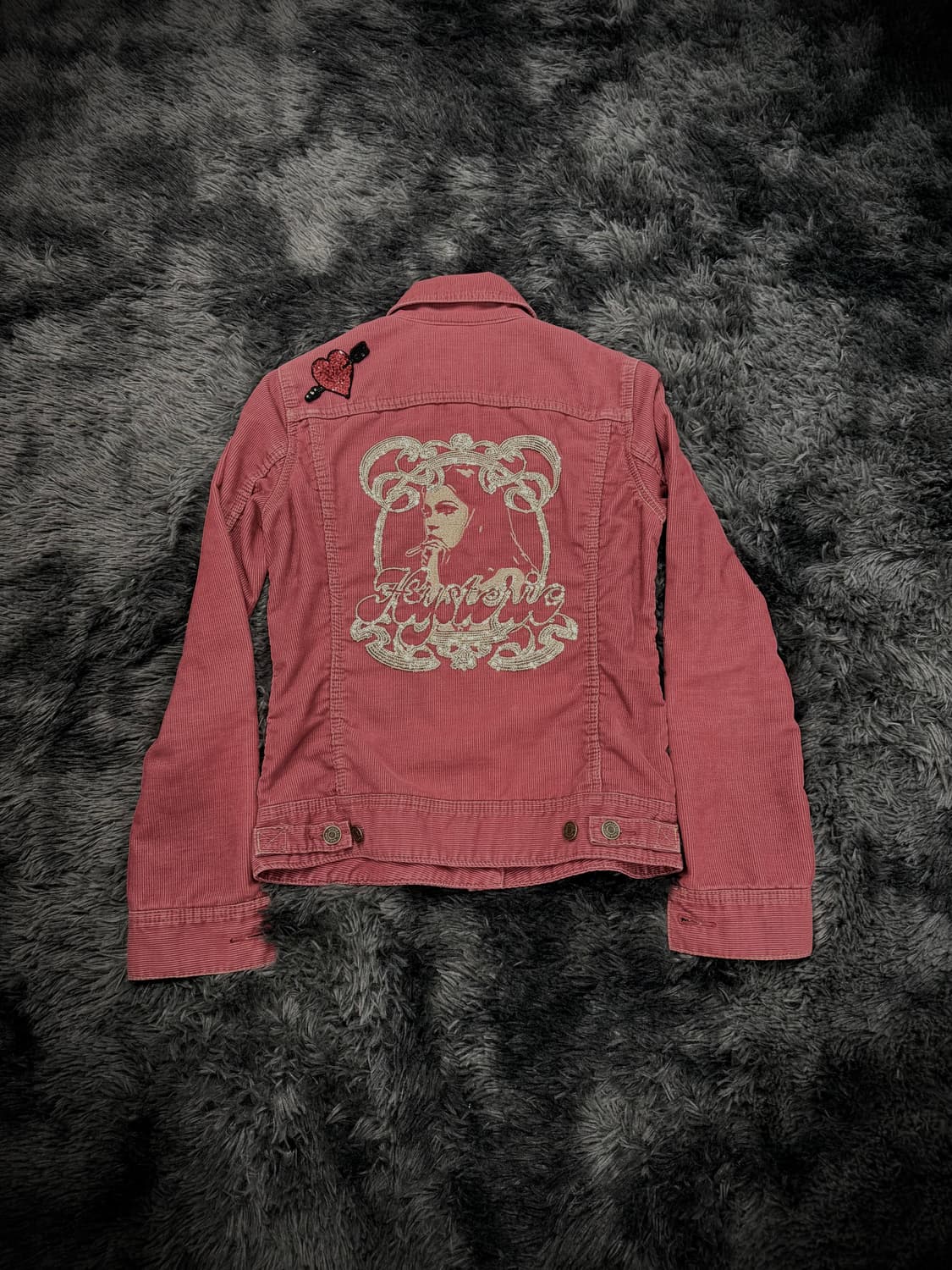 Hysteric Glamour 하트 걸프린팅 코듀로이 크롭 자켓 상품이미지1