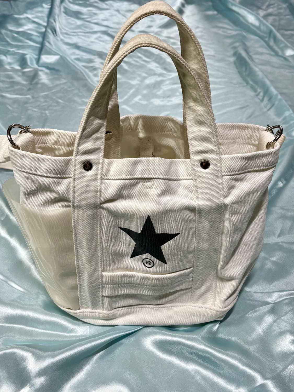 90s 빈티지 컨버스 스타 로고 코튼 크로스백 상품이미지4