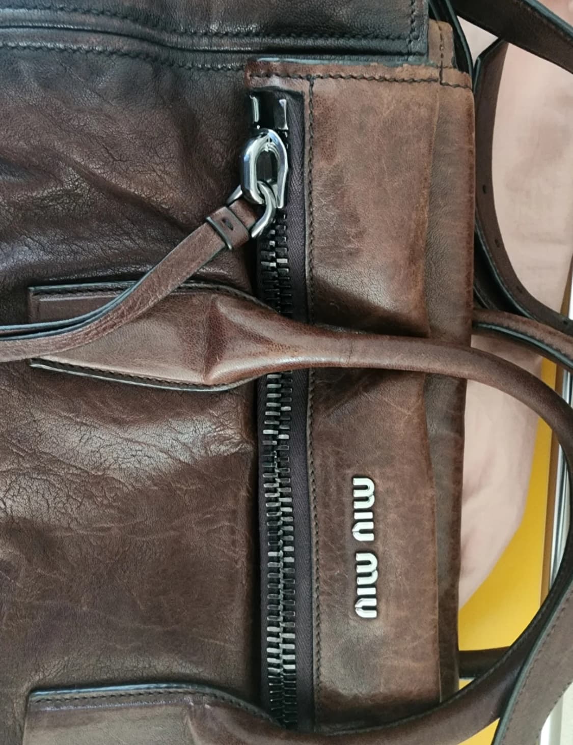 미우미우Miu Miu 브라운 비텔로 리본 사첼백 상품이미지5