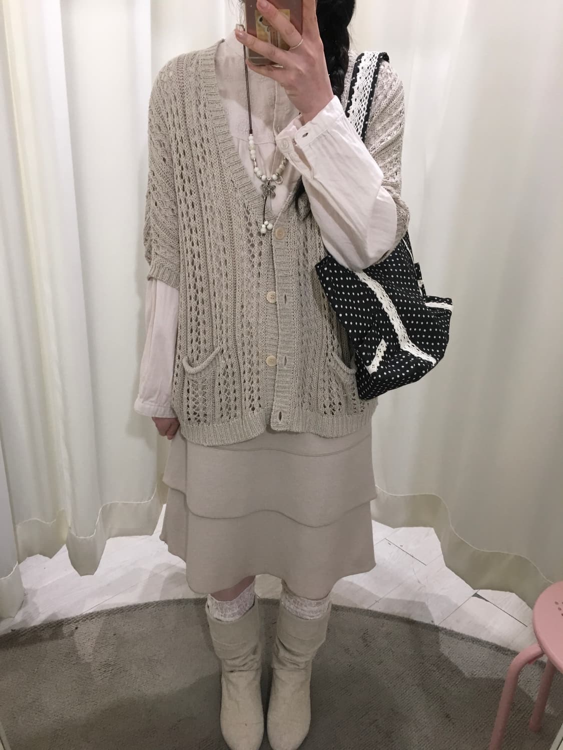 bellmount soft pink blouse 상품이미지2