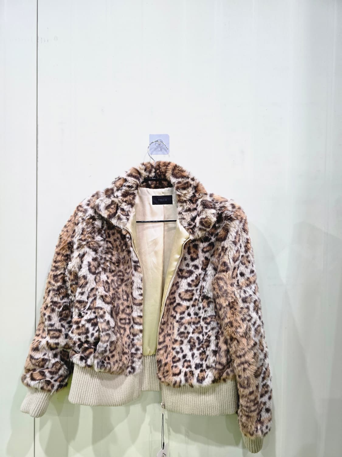 레오파드 퍼 숏 자켓 일본 빈티지 상품이미지8