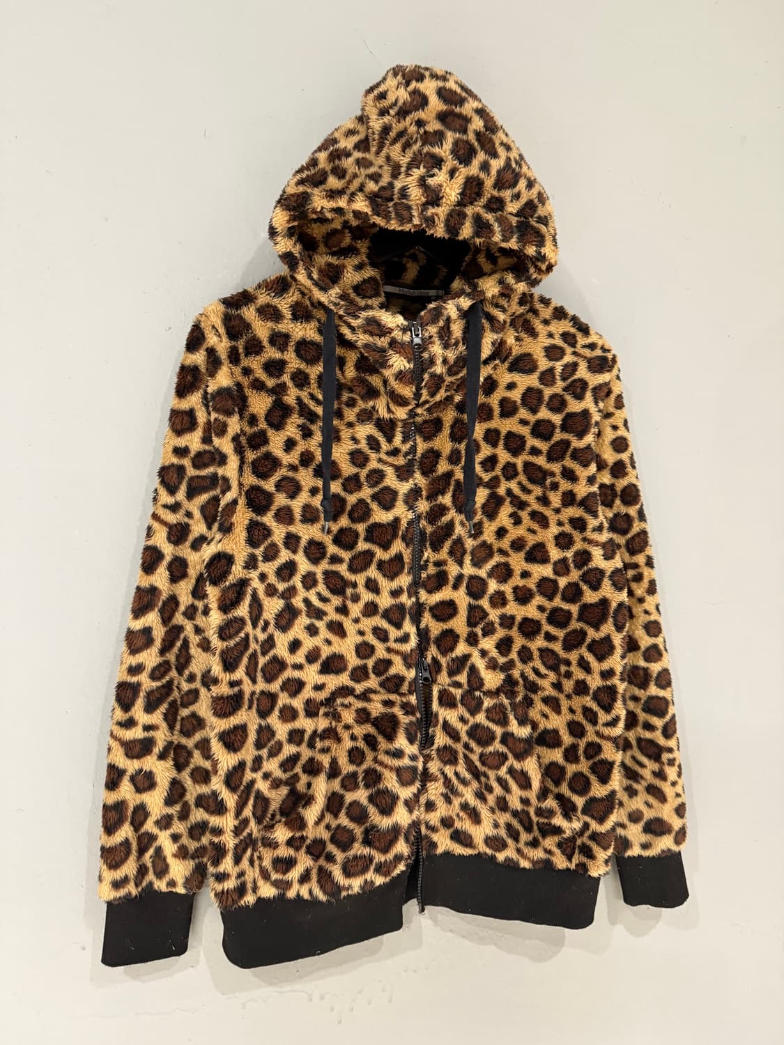 leopard pattern fleece hood zip-up  상품이미지4