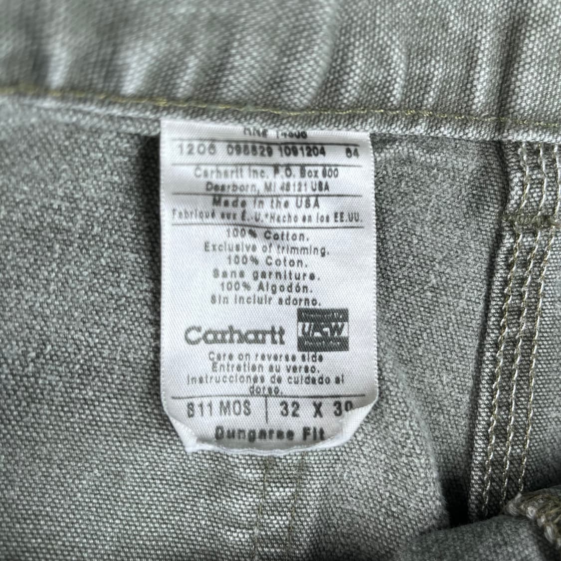 빈티지 칼하트 모스그린 싱글니 카펜터 팬츠 B11MOS 상품이미지4